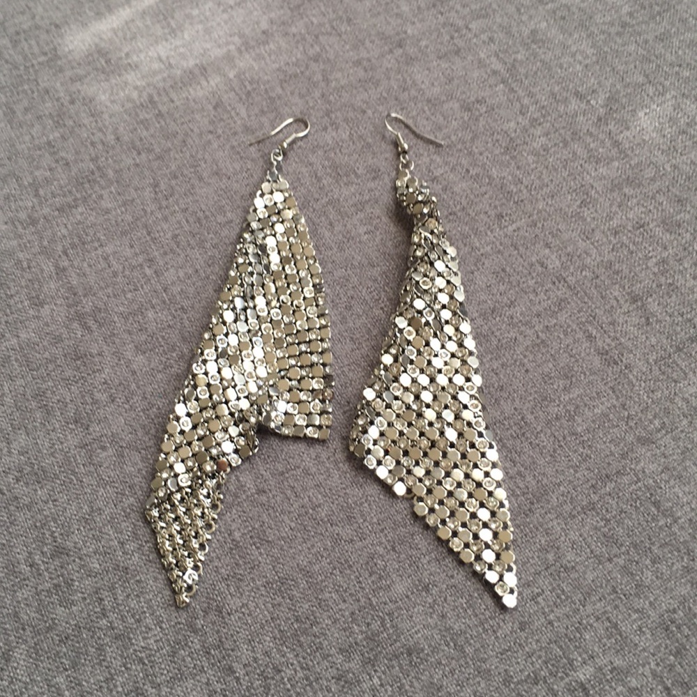 Silver Earrings with Diamond drops 🤩New Year